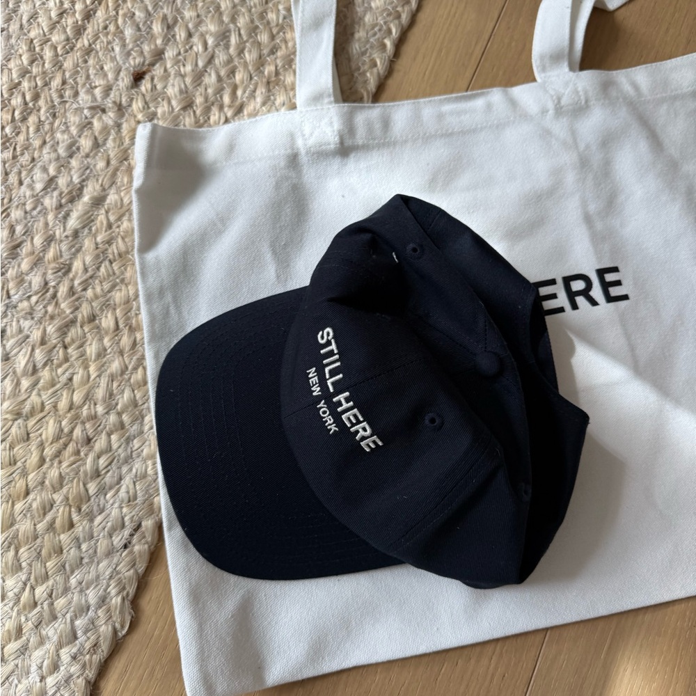 STILL HERE New York Baseball hat and tote bag